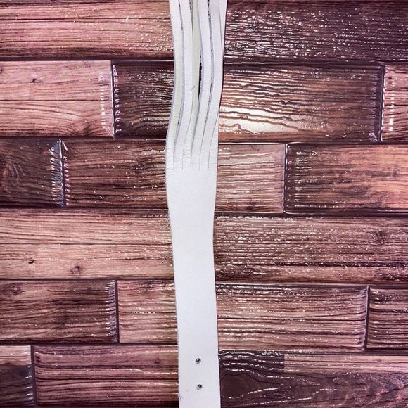 Vintage Women’s Medium Western Belt White & Silver - Picture 4 of 16